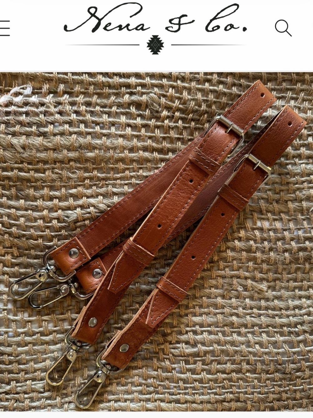 NWT Nena & Co Backpack Strap Set. Leather with Silver Hardware. Cafe color.